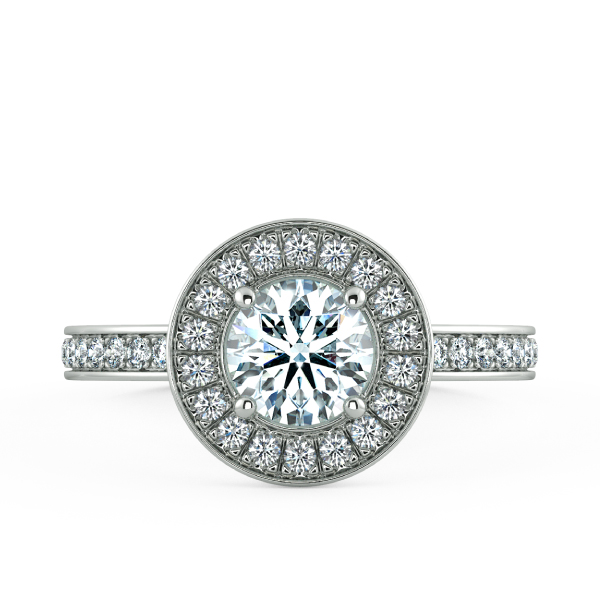 Halo Engagment Ring with Eternity Band and Halo Has Pedestal NCH2203 2